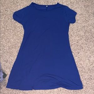blue short sleeve dress
